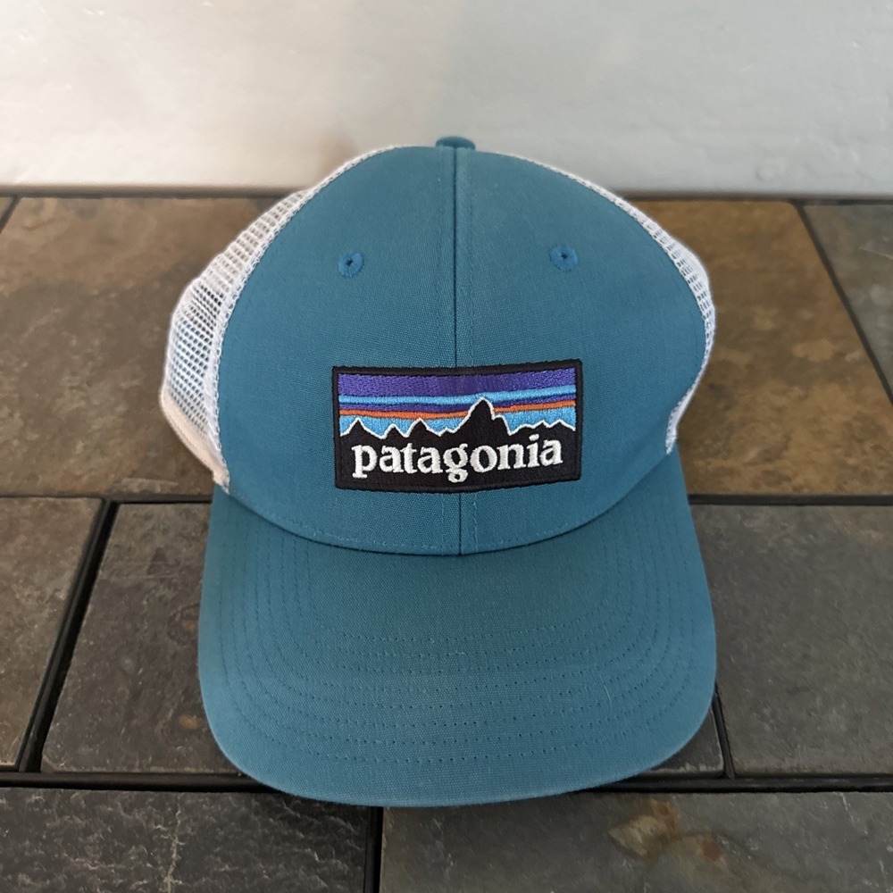 Patagonia Logo Mesh Snapback Blue Teal Snapback Trucker Hat‎ Cap